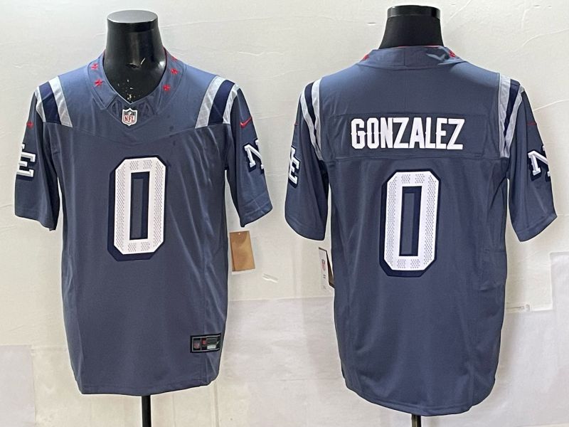 Men 2025 New England Patriots #0 Gonzalez blue 5th generation Throwback Nike Limited NFL Jersey style 051->new york mets->MLB Jersey
